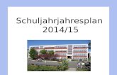 Schuljahrjahresplan 2014/15. Jahresplanung 2014/15 Beschlussfassung über den Schuljahresarbeitsplan 2 Schulfreie Tage: 01.12.2014 14.05.2015 Himmelfahrt.