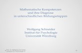 Mathematische Kompetenzen und ihre Diagnose in unterschiedlichen Bildungsetappen Wolfgang Schneider Institut für Psychologie Universität Würzburg 1 Prof.