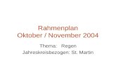 Rahmenplan Oktober / November 2004 Thema: Regen Jahreskreisbezogen: St. Martin.