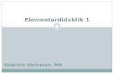 Elementardidaktik 1 Gabriele Steinmair, MA. Seminaranforderungen 24.11.2014 2 Anwesenheit mind. 75% Qualitative und aktive Mitarbeit Erledigung der Arbeitsaufträge.