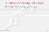 TB Höntrop Volleyball-Abteilung Mittwoch, 25. April 2001Folie 1 Abteilungsversammlung 25. April 2001.