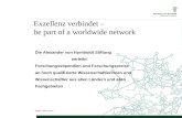 Exzellenz verbindet – be part of a worldwide network Die Alexander von Humboldt Stiftung verleiht Forschungsstipendien und Forschungspreise an hoch qualifizierte.