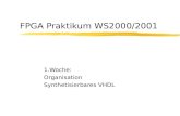 FPGA Praktikum WS2000/2001 1.Woche: Organisation Synthetisierbares VHDL.