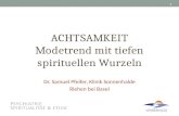 ACHTSAMKEIT Modetrend mit tiefen spirituellen Wurzeln Dr. Samuel Pfeifer, Klinik Sonnenhalde Riehen bei Basel 1.