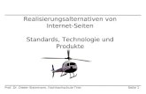 Prof. Dr. Dieter Steinmann, Fachhochschule TrierSeite 1 Realisierungsalternativen von Internet-Seiten Standards, Technologie und Produkte.