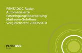 PENTADOC Radar. Automatisierte Posteingangsbearbeitung Mailroom-Solutions Vergleichstest 2009/2010.
