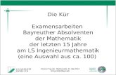 Kleiner Tag der Mathematik, 31. Mai 2014 Universität Bayreuth Die Kür Examensarbeiten Bayreuther Absolventen der Mathematik der letzten 15 Jahre am LS.