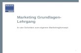 Marketing Grundlagen- Lehrgang In vier Schritten zum eigenen Marketingkonzept 1.