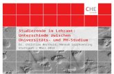 Studierende im Lehramt: Unterschiede zwischen Universitäts- und PH-Studium Dr. Christian Berthold, Hannah Leichsenring Stuttgart | März 2013.