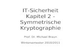IT-Sicherheit Kapitel 2 - Symmetrische Kryptographie Prof. Dr. Michael Braun Wintersemester 2010/2011.