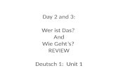 Day 2 and 3: Wer ist Das? And Wie Geht’s? REVIEW Deutsch 1: Unit 1.