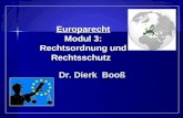 Europarecht Modul 3: Rechtsordnung und Rechtsschutz Dr. Dierk Boo