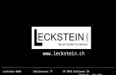 Leckstein GmbH Schulstrasse 77 CH 8952 Schlieren ZH Concept by Joel L¼thi