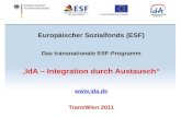 Europäischer Sozialfonds (ESF) Das transnationale ESF-Programm „ IdA – Integration durch Austausch“  TransWien 2011.