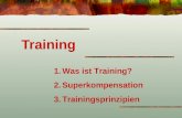 Training 1.Was ist Training? 2.Superkompensation 3.Trainingsprinzipien.