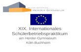 XIX. Internationales Schülerbetriebspraktikum am Herder-Gymnasium Köln-Buchheim.