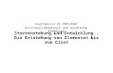 Sternenstehung und Entwicklung - Die Entstehung von Elementen bis zum Eisen Hauptseminar WS 2005/2006 Astroteilchenphysik und kosmische Strahlung.