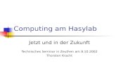 Computing am Hasylab Jetzt und in der Zukunft Technisches Seminar in Zeuthen am 8.10.2002 Thorsten Kracht.