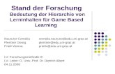 Stand der Forschung Bedeutung der Hierarchie von Lerninhalten für Game Based Learning Neururer Corneliacornelia.neururer@edu.uni-graz.at Plentner Georgplentner@edu.uni-graz.at.