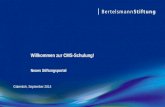 Willkommen zur CMS-Schulung! Neues Stiftungsportal Gütersloh, September 2014.