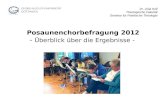 Posaunenchorbefragung 2012  Überblick über die Ergebnisse  Dr. Julia Koll Theologische Fakultät Seminar für Praktische Theologie.