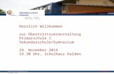 Sekundarschule Seuzach DÄGERLEN · DINHARD · HETTLINGEN · SEUZACH Übertrittsveranstaltung 24. November 2014 Willkommen Herzlich Willkommen zur Übertrittsveranstaltung.