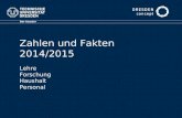 Der Kanzler Zahlen und Fakten 2014/2015 Lehre Forschung Haushalt Personal.