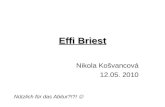 Effi Briest Nikola Košvancová 12.05. 2010 Nützlich für das Abitur?!?!