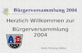 Bürgerversammlung 2004 Herzlich Willkommen zur Bürgerversammlung 2004 Markt Wernberg-Köblitz.