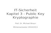 IT-Sicherheit Kapitel 3 - Public Key Kryptographie Prof. Dr. Michael Braun Wintersemester 2010/2011.