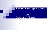 Arbeitsmigration in Deutschland. Gliederung 1.Anwerbung ausländischer Arbeitskräfte (1955-1973) 2.Möglichkeiten der legalen Arbeitsausübung nach dem Anwerbestopp.