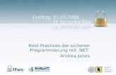 Best Practices der sicheren Programmierung mit.NET Andrea Janes.