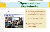 Thomas van Gemmern Gymnasium Steinhude Informationsabend zum Übergang an weiterführende Schulen am 07. Oktober 2014 Informationen zum Gymnasium Steinhude.