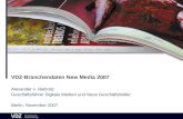 VDZ-Branchendaten New Media 2007 Alexander v. Reibnitz Geschäftsführer Digitale Medien und Neue Geschäftsfelder Berlin, November 2007