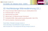 IG HLWD, 28. Oktober 2014 - EMPA IG Hochleistungs-Wärmedämmung (11.)  Graue Energie (Wärmedämmung vs. Gebäudetechnik)  Entwicklungen in der EU  Markterhebung.