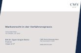 Markenrecht in der Verfahrenspraxis Universität Wien VO 030350, SS 2015 RA Dr. Egon Engin-Deniz Partner Head of IP CMS Reich-Rohrwig Hainz Rechtsanwälte.