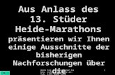 Wenn Sie Informationen haben, rufen Sie bitte an: Tel. 1375 oder 1299 1 Aus Anlass des 13. Stüder Heide- Marathons präsentieren wir Ihnen einige Ausschnitte.