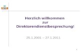 1 Herzlich willkommen zur Direktorendienstbesprechung! 25.1.2001 – 27.1.2011.