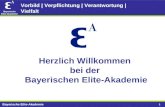 Bayerische Elite-Akademie 1 Herzlich Willkommen bei der Bayerischen Elite-Akademie Vorbild | Verpflichtung | Verantwortung | Vielfalt
