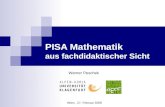 PISA Mathematik aus fachdidaktischer Sicht Werner Peschek Wien, 27. Februar 2008.