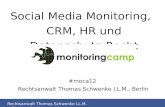 Social Media Monitoring, CRM, HR und Datenschutz-Recht