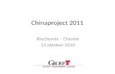 Chinaproject 2011 Biochemie – Chemie 13 oktober 2010.