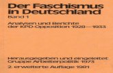Der Fa Schism Us in Deutschland Analysen Und Berichte Der KPD-Opposition 1928-1933