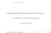Psychologische Methodenlehre Und Statistik I