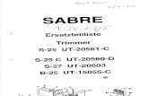 Sabre S 25 - b 25 - s 27 Ersatzteilliste