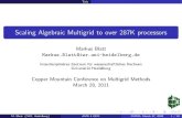 Scaling algebraic multigrid to over 287K processors