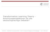 Transformative Learning Theory - Anschlussperspektiven für die deutschsprachige Debatte