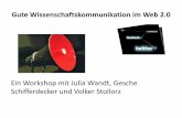Workshop "Gute Wissenschaftskommunikation im Web 2.0"