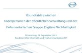 Roundtable zwischen Kaderpersonen der öffentlichen Verwaltung und der Parlamentarischen Gruppe Digitale Nachhaltigkeit
