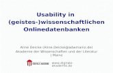 Usability in (geistes-)wissenschaftlichen Onlinedatenbanken